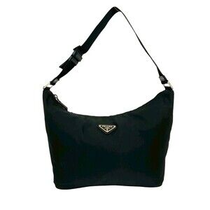 PRADA Black Leather Shoulder Bag